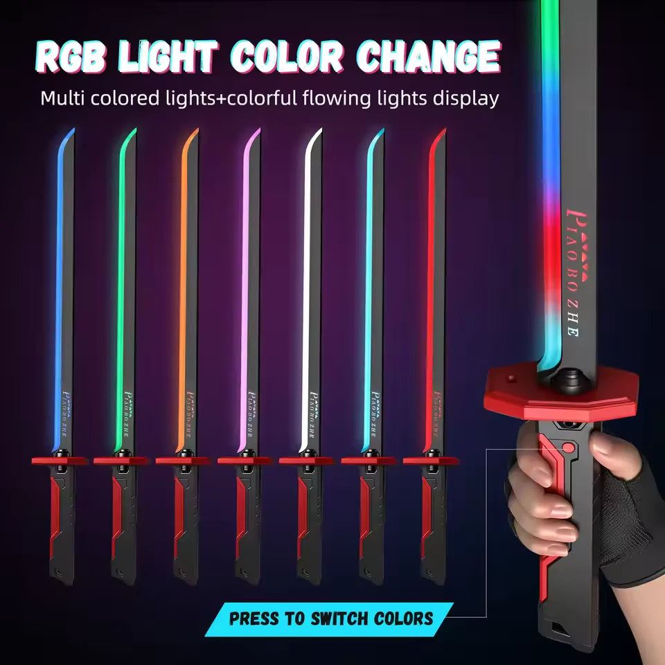 Kids Multi-Color Battle Laser Sword with Smoke – LED Light-Up Action Toy