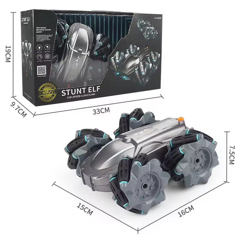 2-in-1 Remote Control Stunt Car with Watch &amp; Remote – 4WD Off-Road Acrobatic Toy