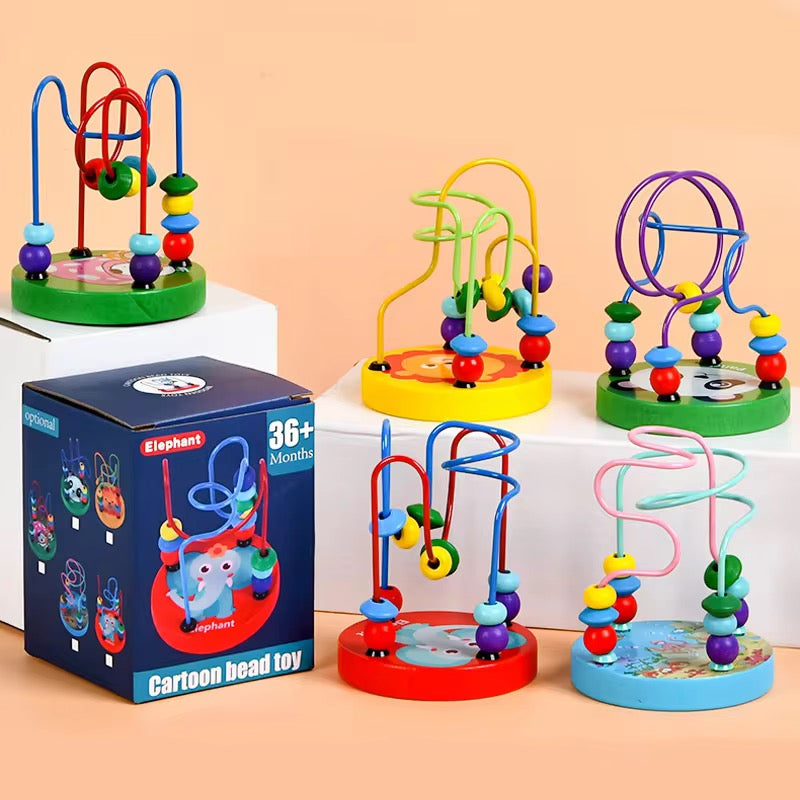 Montessori Wooden Beads Maze Toy – Educational Roller Coaster Puzzle for Kids