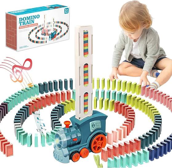 Domino Train Toy – Automatic Domino Laying Fun & Educational Building Game for Kids
