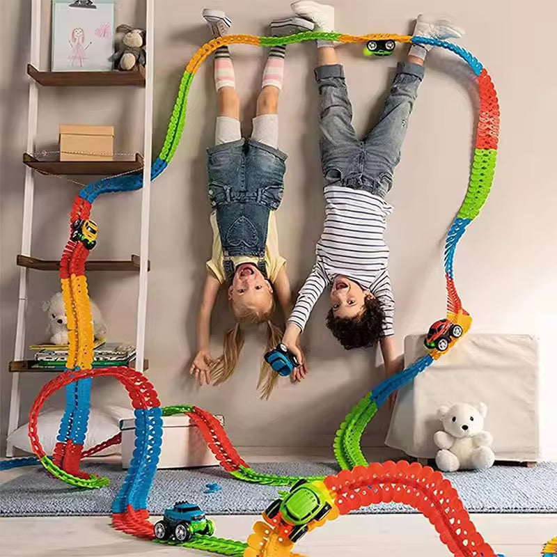 3D Glow Racing Track Set – Flexible &amp; Fun Car Toy for Kids