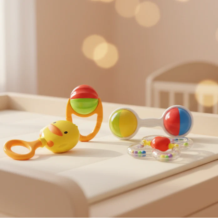 4 Pcs Baby Rattle Set – Colorful Hand Rattle Toys for Newborn & Infants