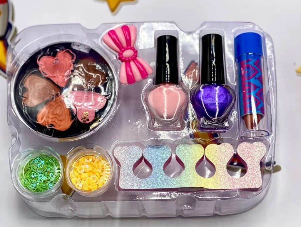 Girls Real Makeup Kit – Zipper Box Cosmetic Play Set for Kids