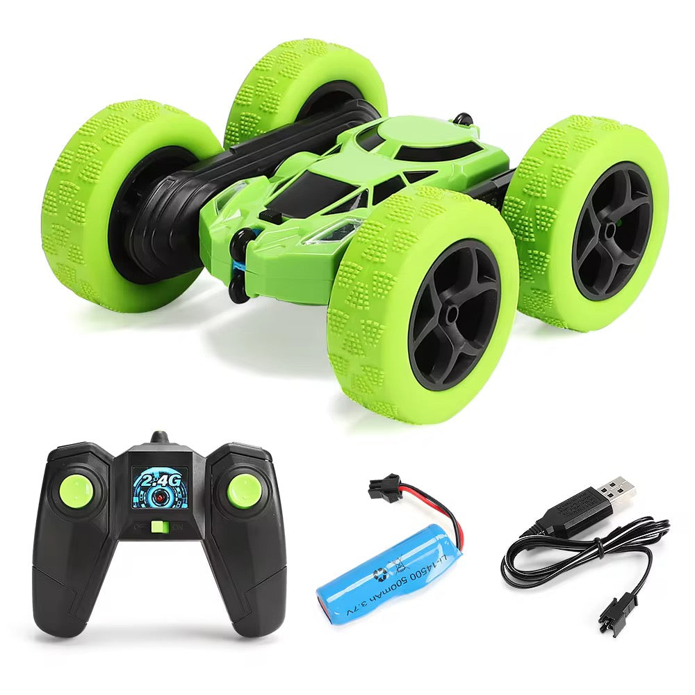 Rechargeable Remote Control Stunt Car – Multi-Color 360° Flip &amp; Racing Toy for Kids