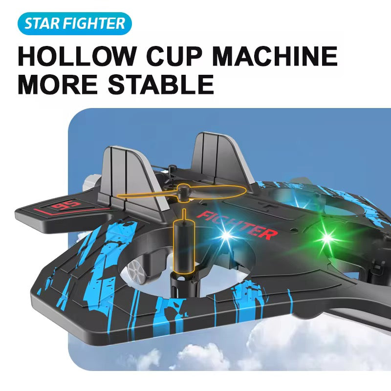 RC Fighter Jet Drone Stunt Plane – Remote Control Aircraft with Lights &amp; 360° Flips