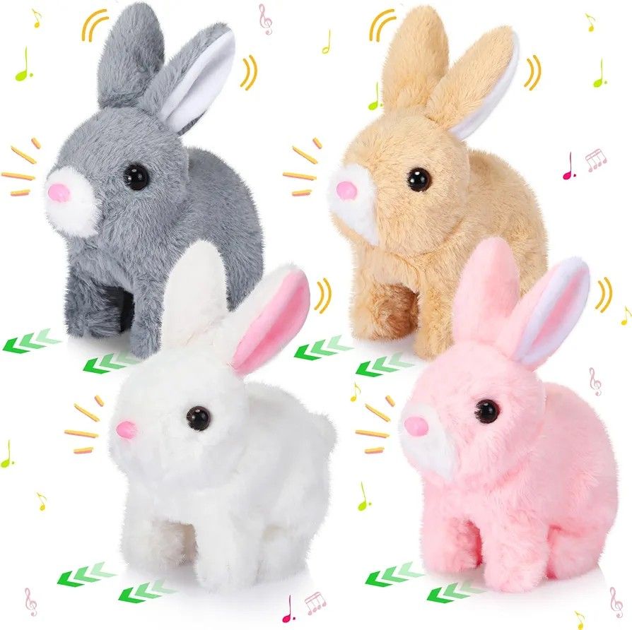 Plush Rabbit Toy with Sound and Motion for Kids