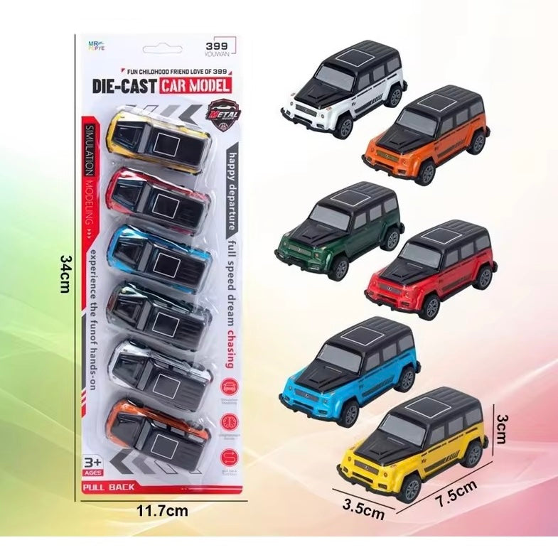 Pack of 12 Die-Cast Metal Pull-Back Cars – Mini Vehicles Set for Kids