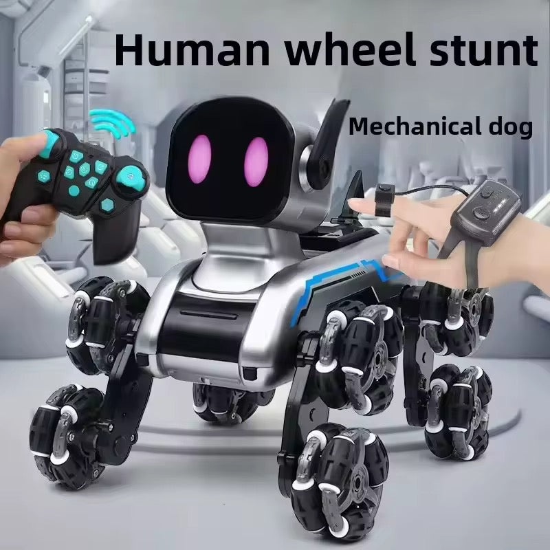 Remote & Watch Control Stunt Robot Dog with Spray Option – Interactive Smart Pet Toy