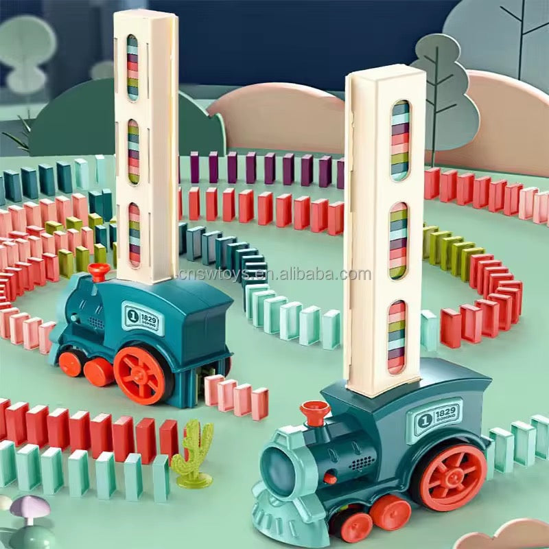 Domino Train Toy – Automatic Domino Laying Fun & Educational Building Game for Kids