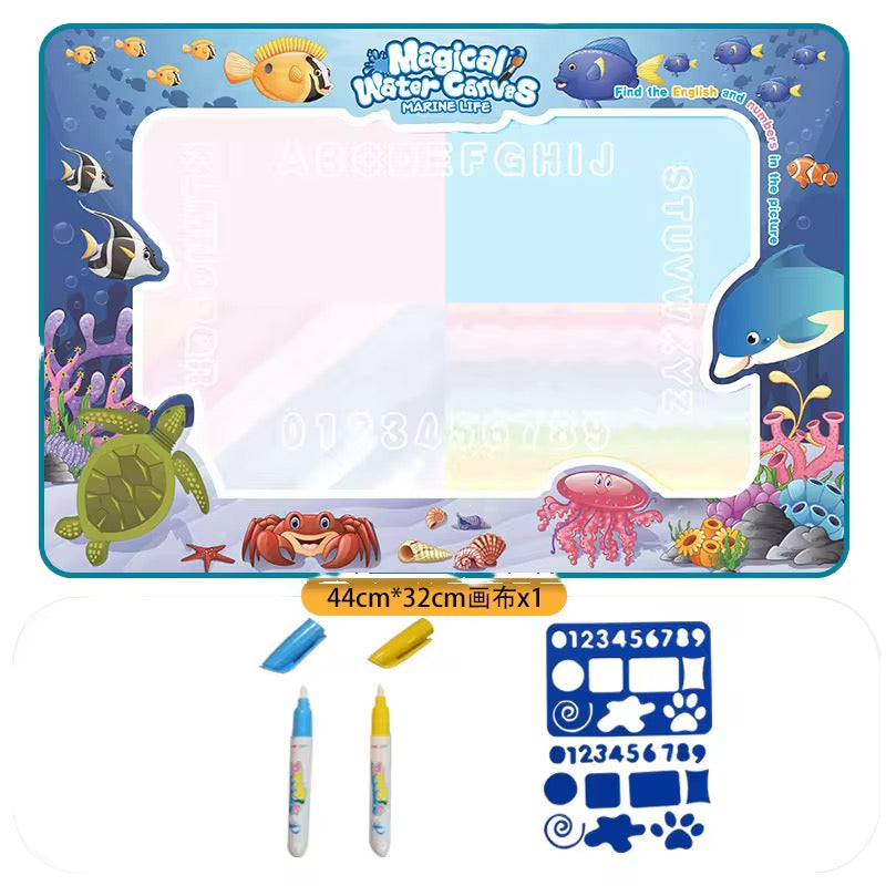 Water Drawing Mat for Kids – Painting &amp; Writing Doodle Magic Pen Play Mat