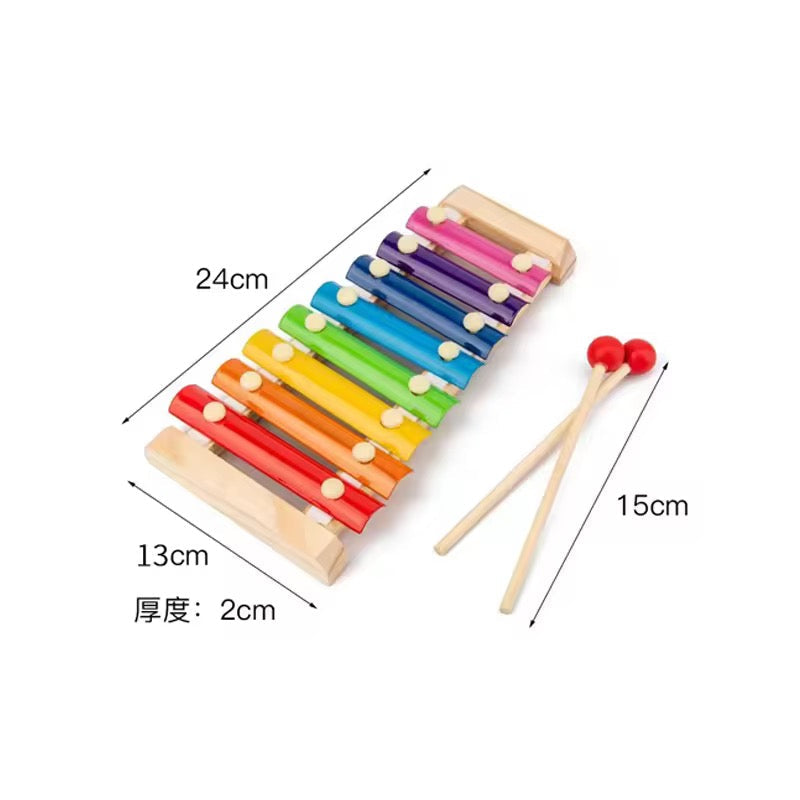 Wooden &amp; Metal Xylophone for Kids – Musical Piano Toy for Early Development