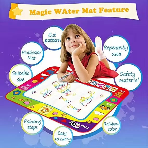 Water Drawing Mat for Kids – Painting &amp; Writing Doodle Magic Pen Play Mat
