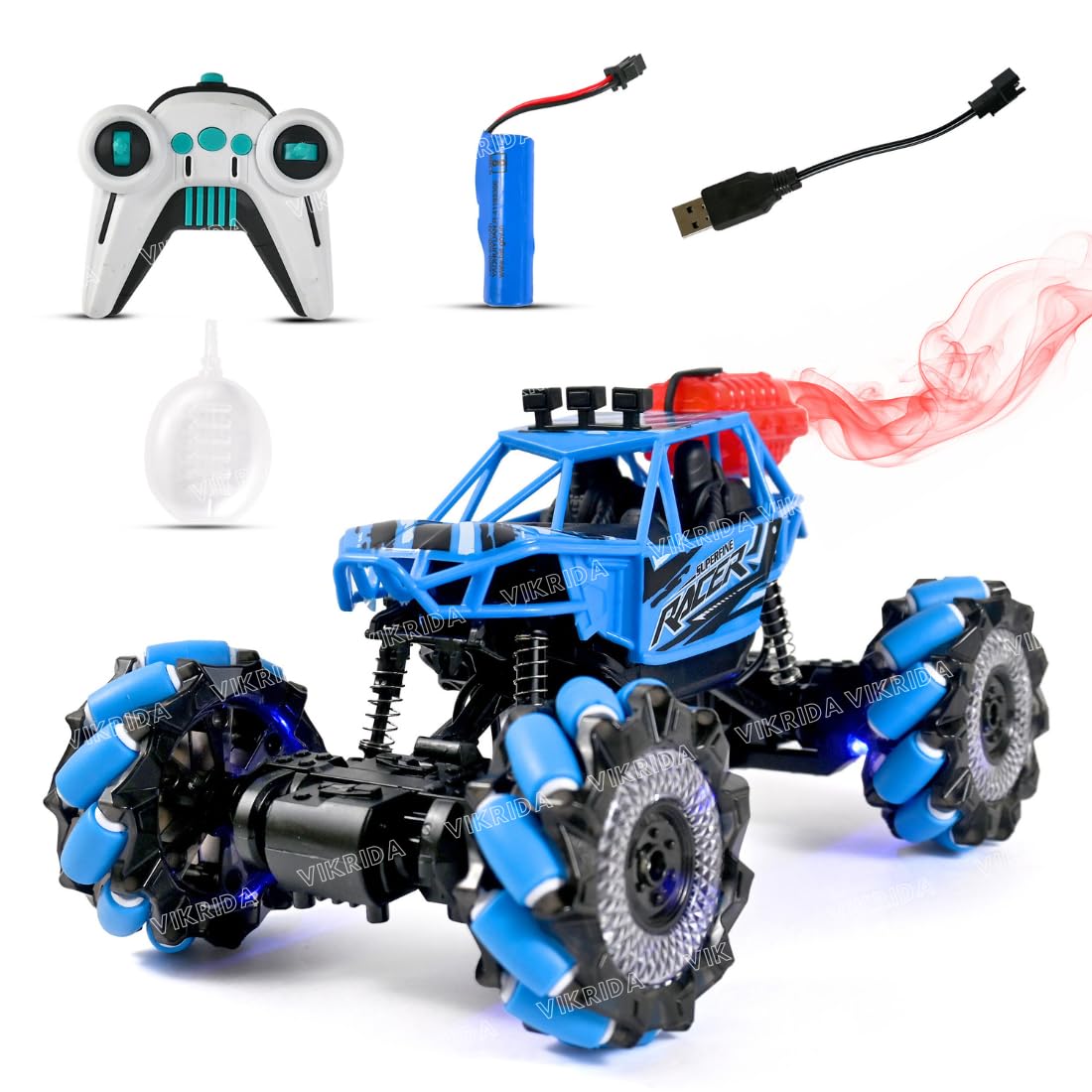 2.4GHz RC Stunt Climbing Truck with Smoke & LED Lights – Ultimate Off-Road RC Adventure
