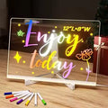 LED Acrylic Writing Board with Stand &amp; Colourful Markers (Removable Template) – Glow Drawing &amp; Learning Board for Kids