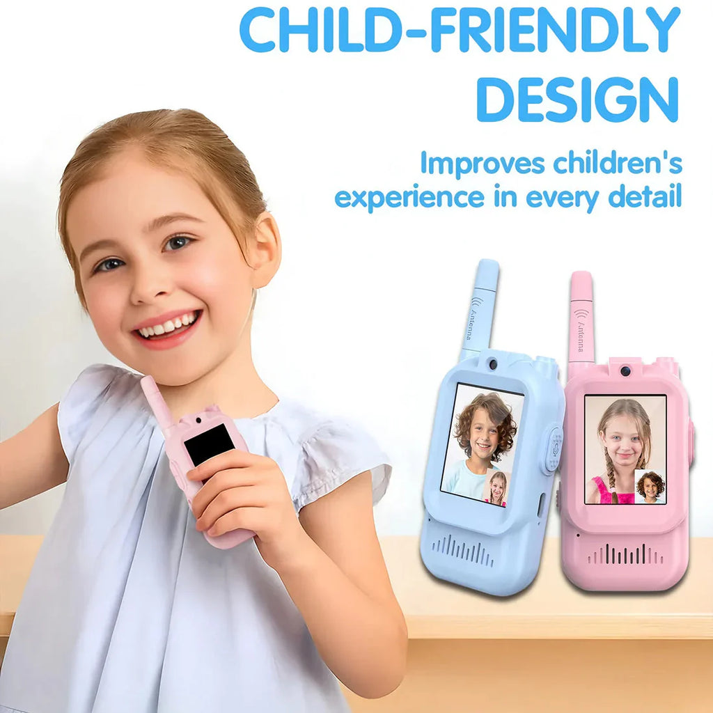 2PCS Rechargeable Kids Video Call Walkie Talkie – Smart Interactive Communication Toy