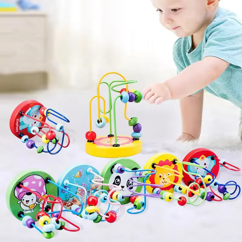 Montessori Wooden Beads Maze Toy – Educational Roller Coaster Puzzle for Kids