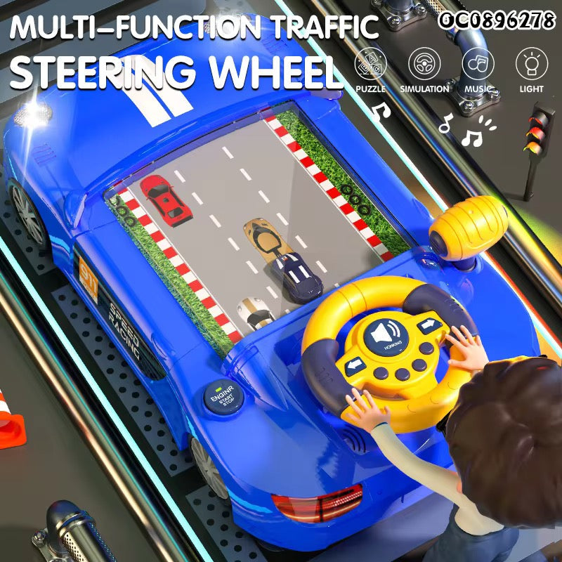Racing Car Simulator – Lights, Music &amp; Driving Fun Interactive Steering Game Toy