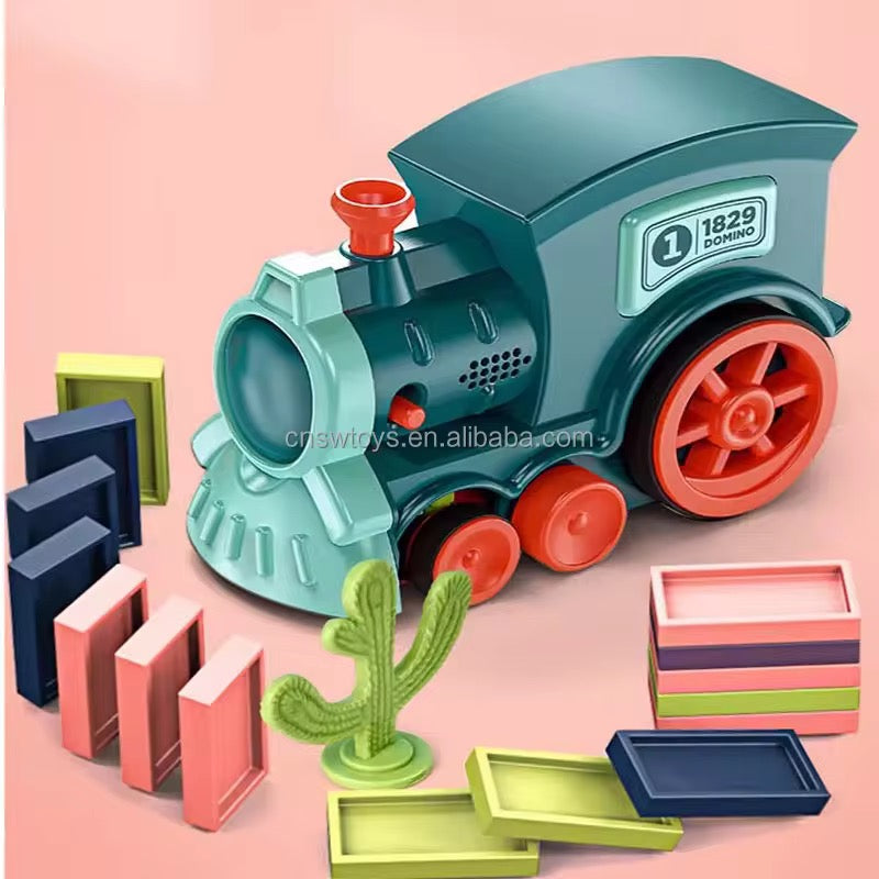 Domino Train Toy – Automatic Domino Laying Fun & Educational Building Game for Kids