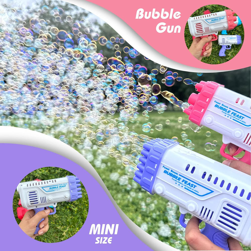 Bubble Machine Gun 36 Holes Blaster for Kids – Automatic Bubble Blower with LED Lights