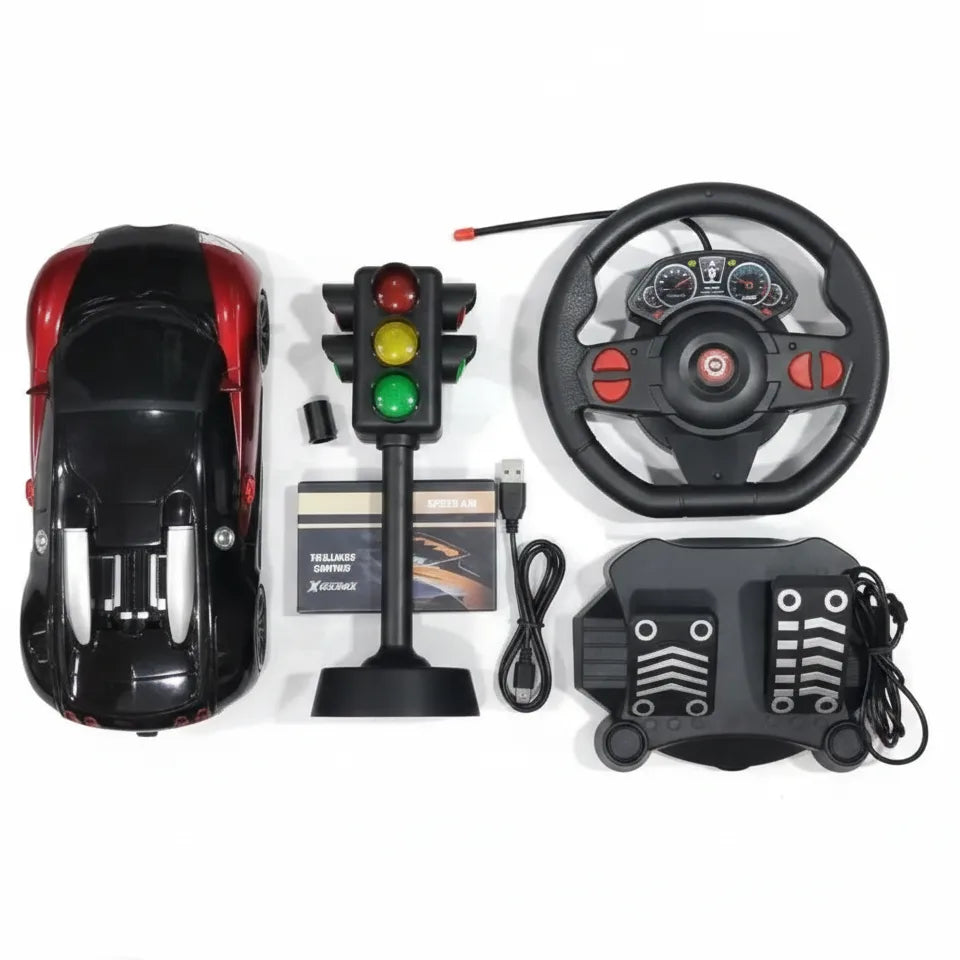 RC Racing Car 1:16 with Steering Wheel & Accelerator Pedal Set – Remote Control Driving Experience