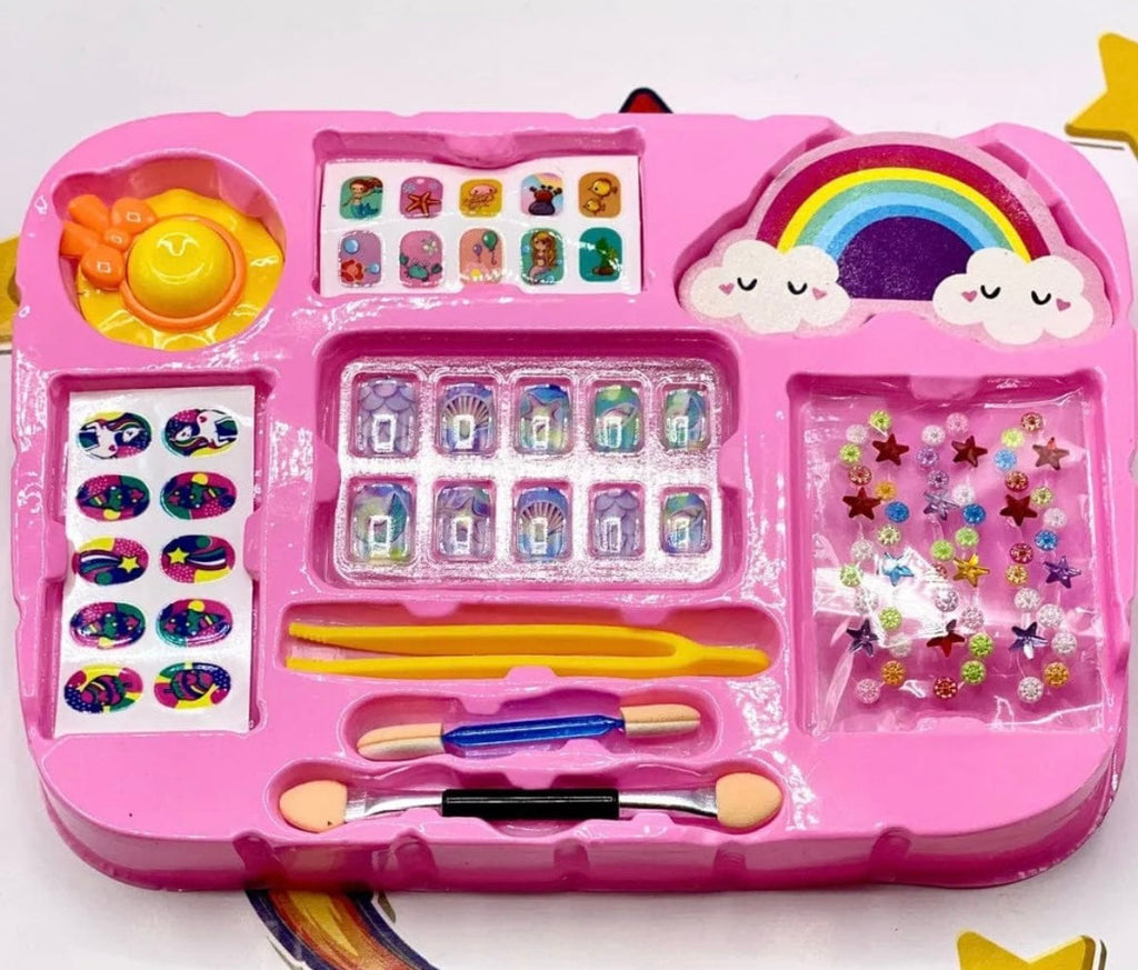 Girls Real Makeup Kit – Zipper Box Cosmetic Play Set for Kids
