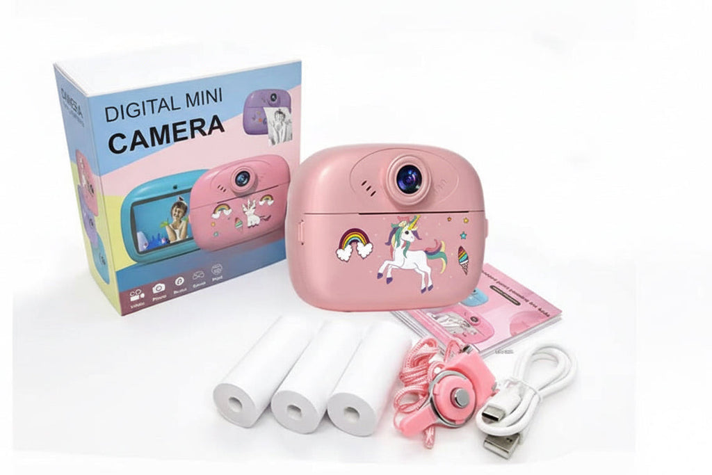 Rechargeable Instant Print Camera with Paper – Kids Instant Photo Printing Toy Camera