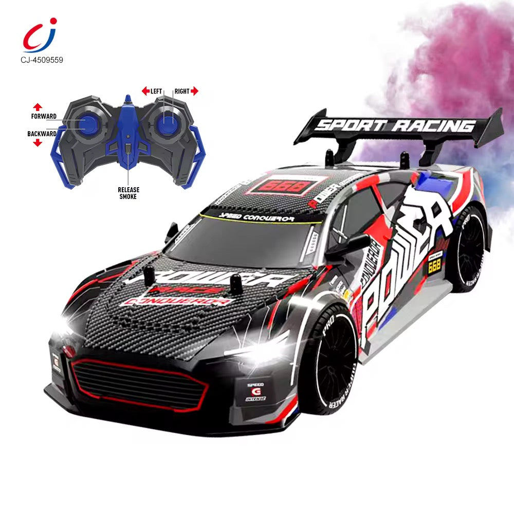 RC Sports Drift Car with Lights &amp; Water Spray – 2.4G Racing Car for Kids