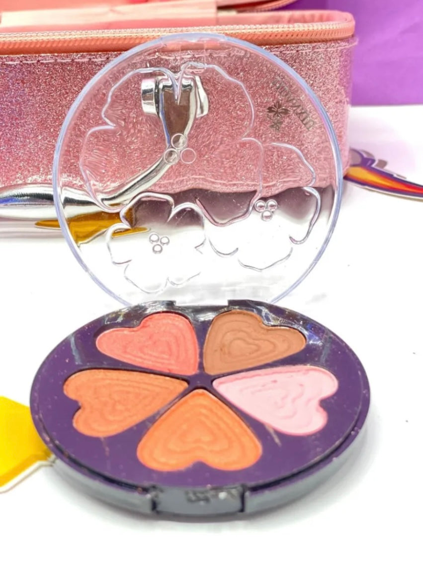 Girls Real Makeup Kit – Zipper Box Cosmetic Play Set for Kids