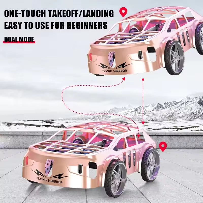 2-in-1 RC Mini Flying Car &amp; Drone – Remote Control Vehicle with Lights