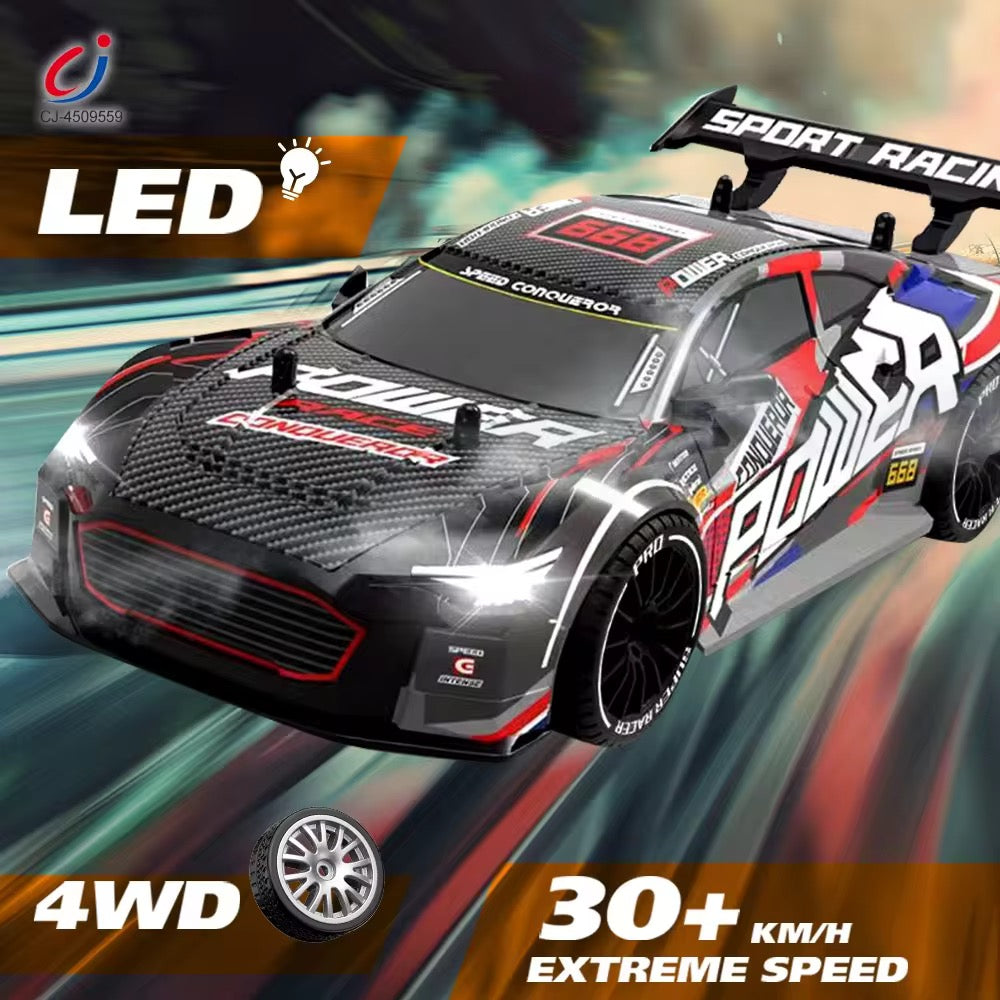 RC Sports Drift Car with Lights &amp; Water Spray – 2.4G Racing Car for Kids