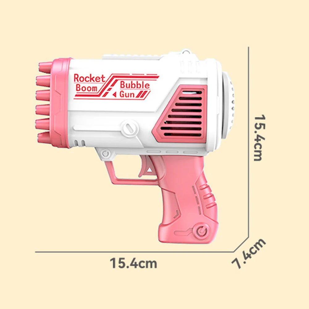 Bubble Machine Gun 36 Holes Blaster for Kids – Automatic Bubble Blower with LED Lights