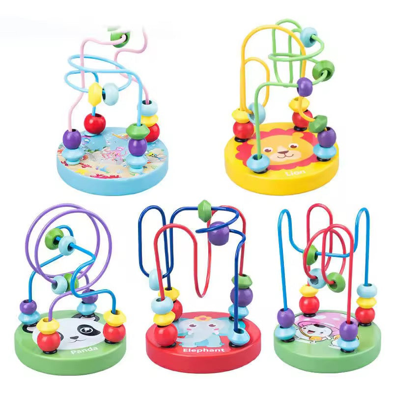 Montessori Wooden Beads Maze Toy – Educational Roller Coaster Puzzle for Kids