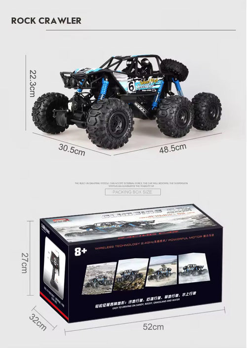 RC 6-Wheel Smoke Jeep – Rechargeable Off-Road Remote Control Vehicle