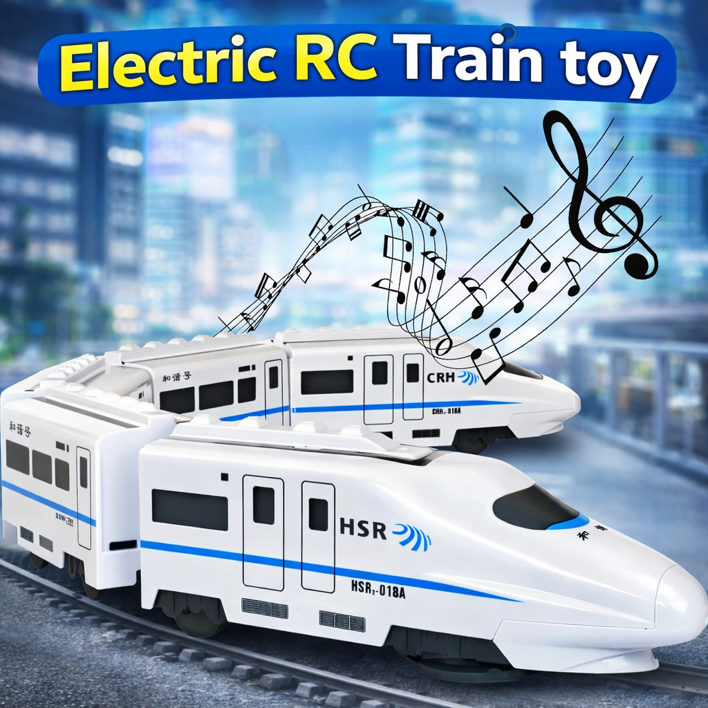 Electric RC Train Toy for Kids  – Remote Control Train with Lights &amp; Sounds