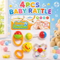 4 Pcs Baby Rattle Set – Colorful Hand Rattle Toys for Newborn & Infants