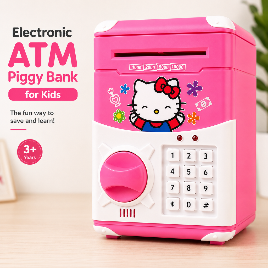 Electronic ATM Piggy Bank for Kids with Password– Smart Money Saving Box