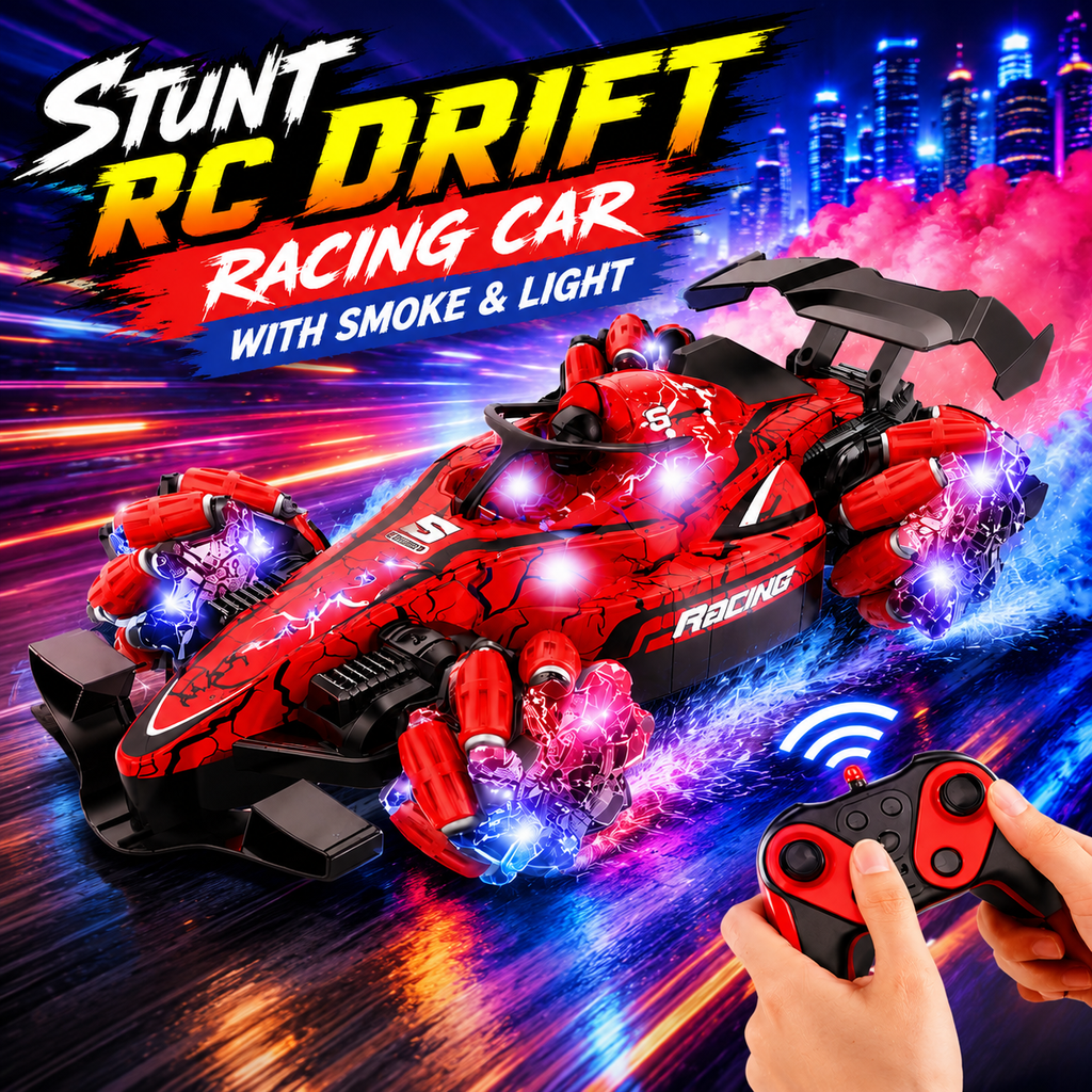 Stunt RC Drift Racing Car with Smoke & Light High-Speed Remote Control Drift Car for Kids