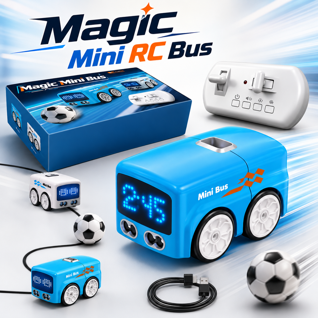 Magic Mini RC Induction Bus for Kids – Smart Hand Sensor &amp; Remote Control Toy Bus