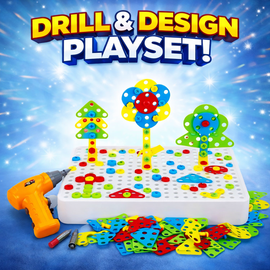 Creative Drilling Toy Set With Screwdriver Tool Playset (144 pcs)