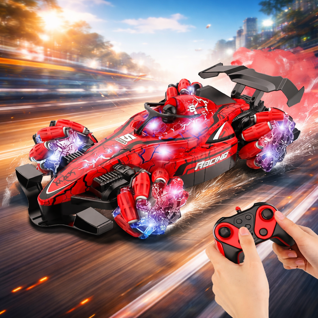 Stunt RC Drift Racing Car with Smoke & Light High-Speed Remote Control Drift Car for Kids