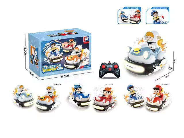 Fun Educational Remote Control Fighting Robot Battle Bumper Car Set – 2 Player Game with Music