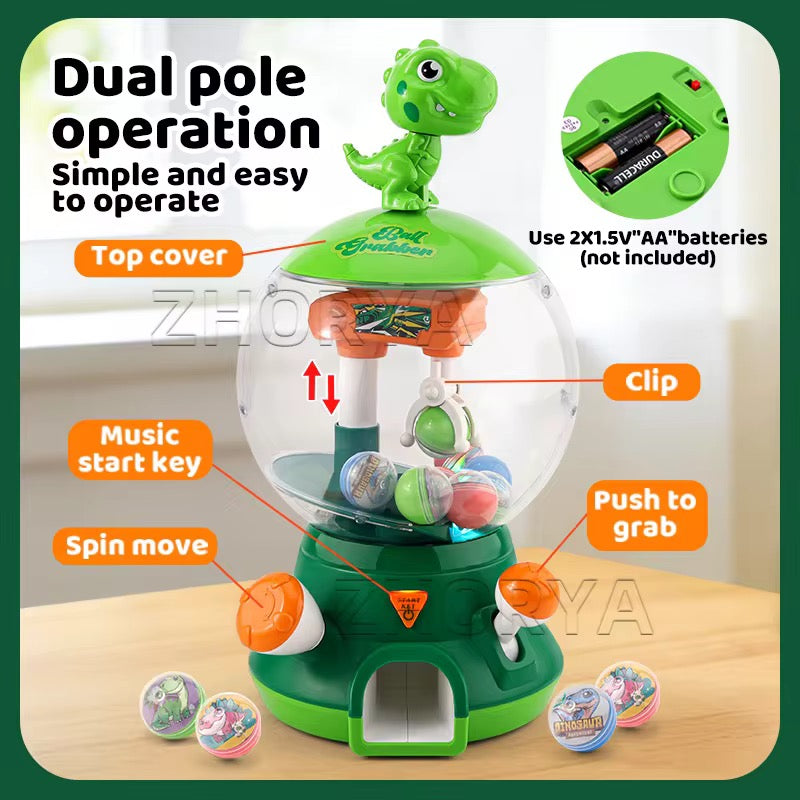 Kids Mini Ball Catching Machine Toy – Music &amp; Rotating Action Fun Game