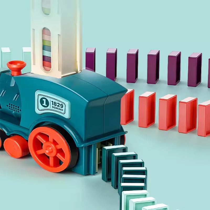 Domino Train Toy – Automatic Domino Laying Fun & Educational Building Game for Kids