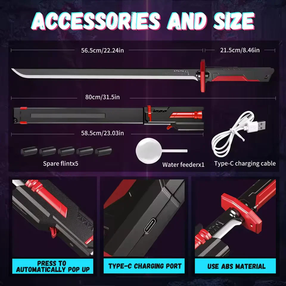 Kids Multi-Color Battle Laser Sword with Smoke – LED Light-Up Action Toy