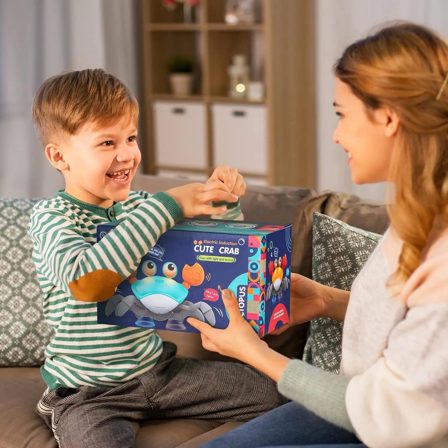 Electric Crawling Crab Toy With Lights & Music for Kids