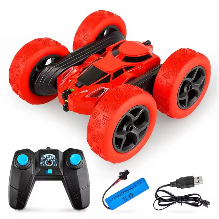 Rechargeable Remote Control Stunt Car – Multi-Color 360° Flip &amp; Racing Toy for Kids