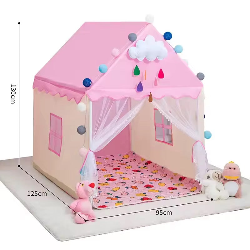 Kids’ Play Tent House (Pink, Yellow &amp; Blue) – Fun Indoor &amp; Outdoor Play Space