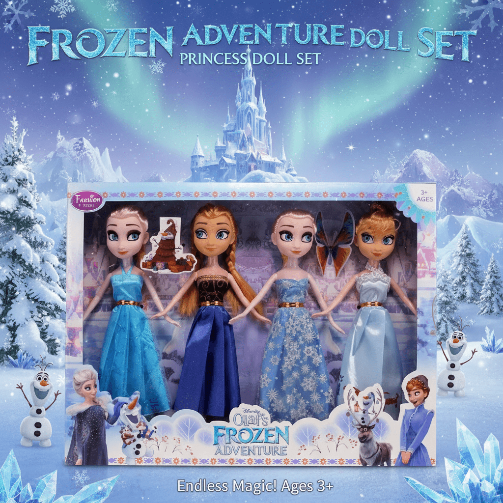 4-in-1 Frozen Princess Dolls Set
