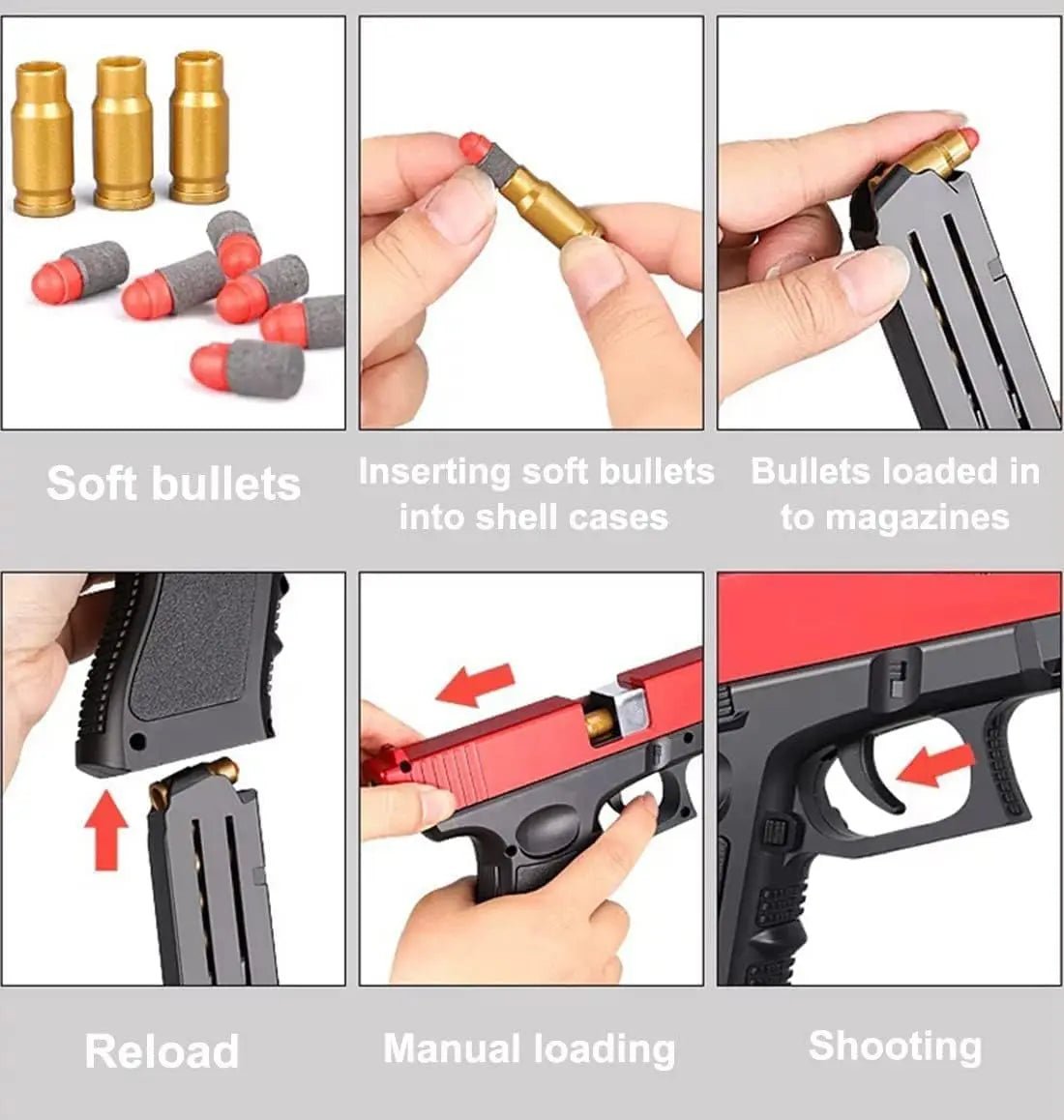Glock Soft Bullet Gun For Kids – Foam Dart Toy Blaster