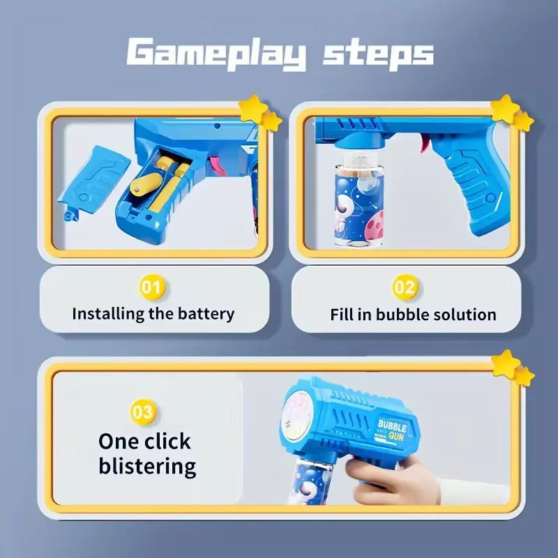 Petrella Bubble Gun Bazooka for Kids – Automatic Bubble Blower Machine (Fun Outdoor Bubble Blaster)